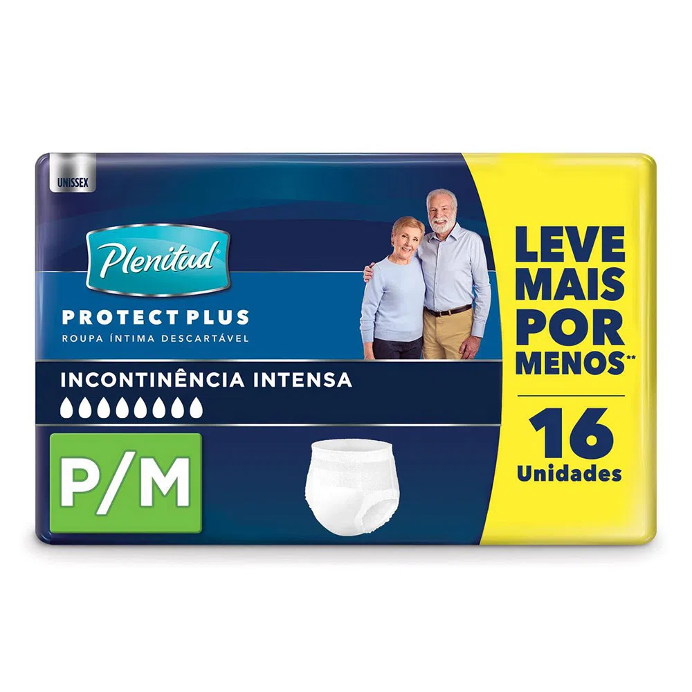 Roupa Íntima Plenitud Protect Plus - Tamanho P/M (16 unidades)