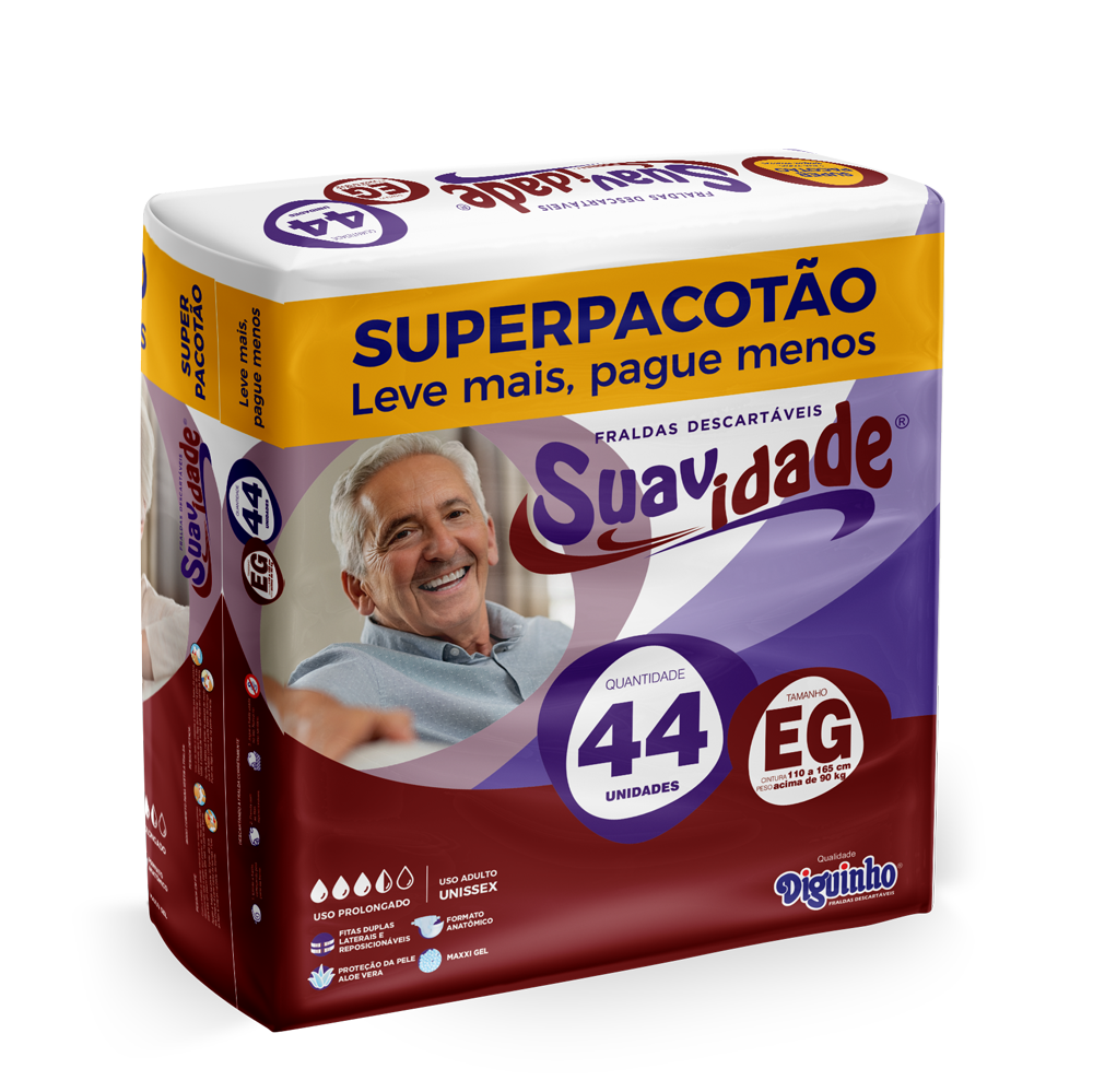 Fralda Geriátrica Suavidade EG — 44 unidades