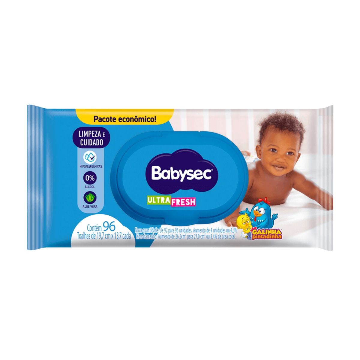 Lenço Umedecido Babysec Ultra Fresh Com 96 Unidades
