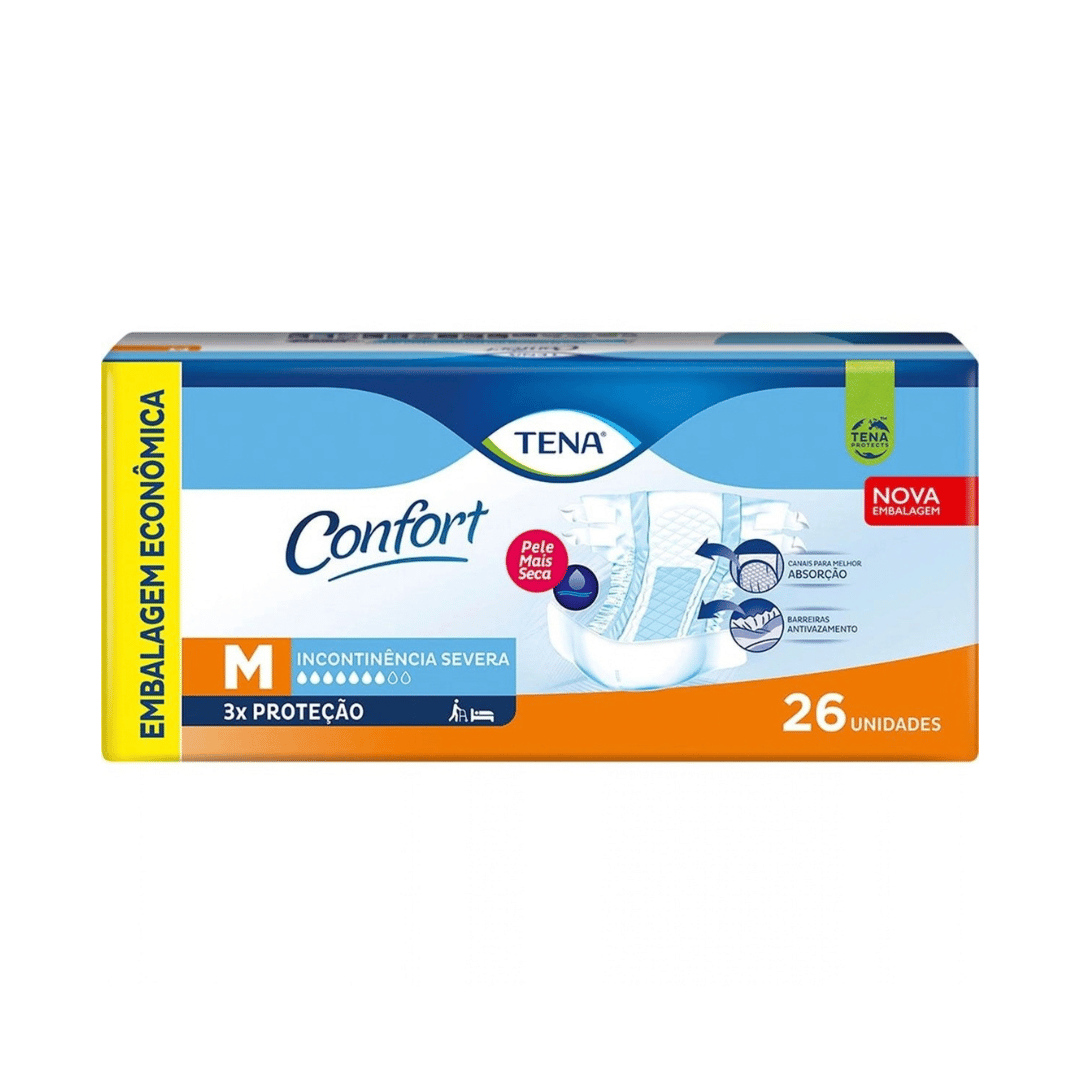 Fralda Geriátrica Tena Confort M — 26 unidades