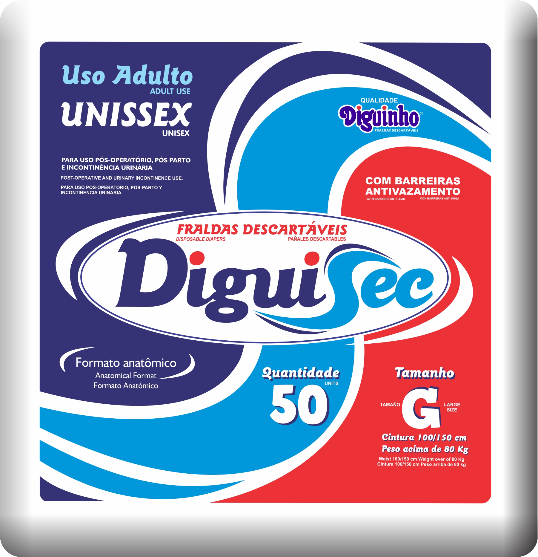 Fralda Geriátrica Diguisec Hiper G — 50 unidades