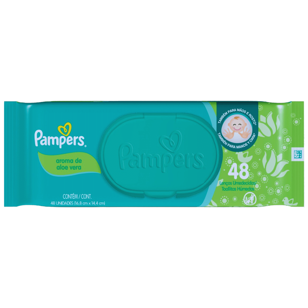 Lenço Umedecido Pampers Aloe Vera C/48 Unidades