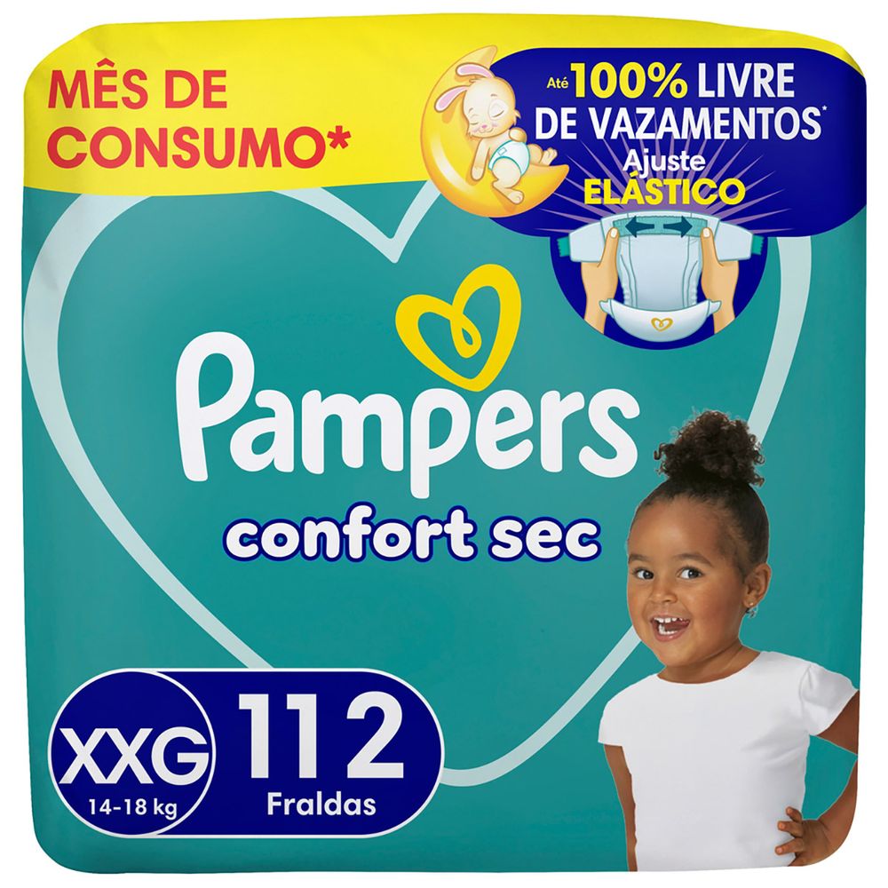Fralda Pampers Confort Sec XXG com 112